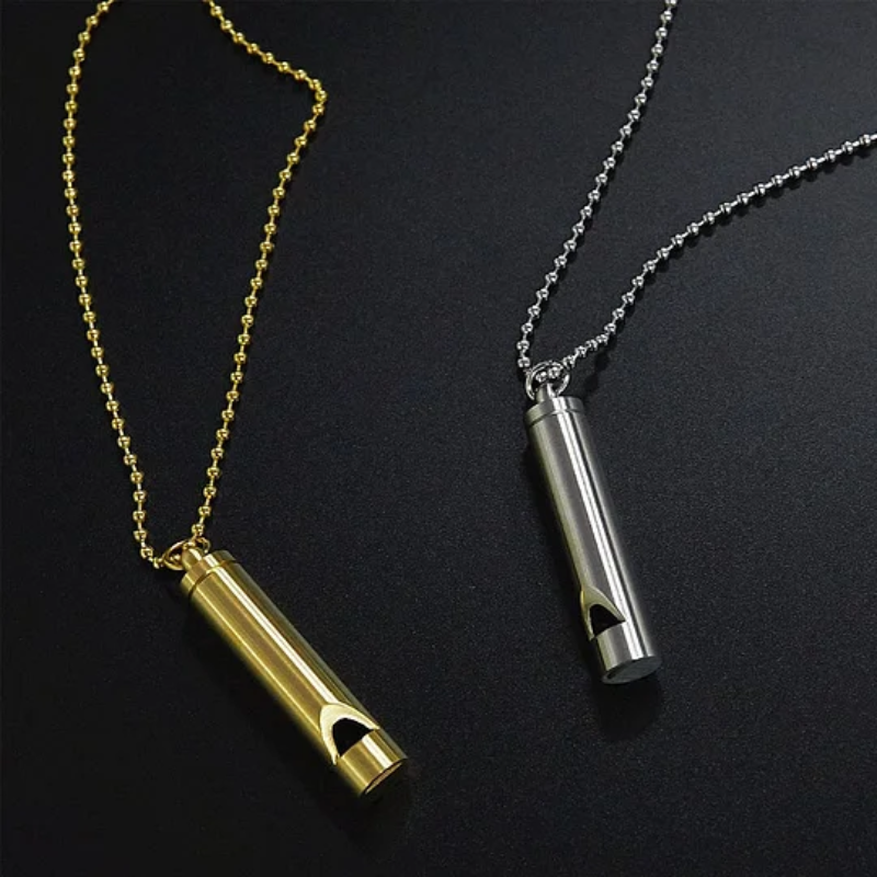 Necklace with breathing exercises | Stainless steel | Alternative to smoking and vaping for anxiety relief