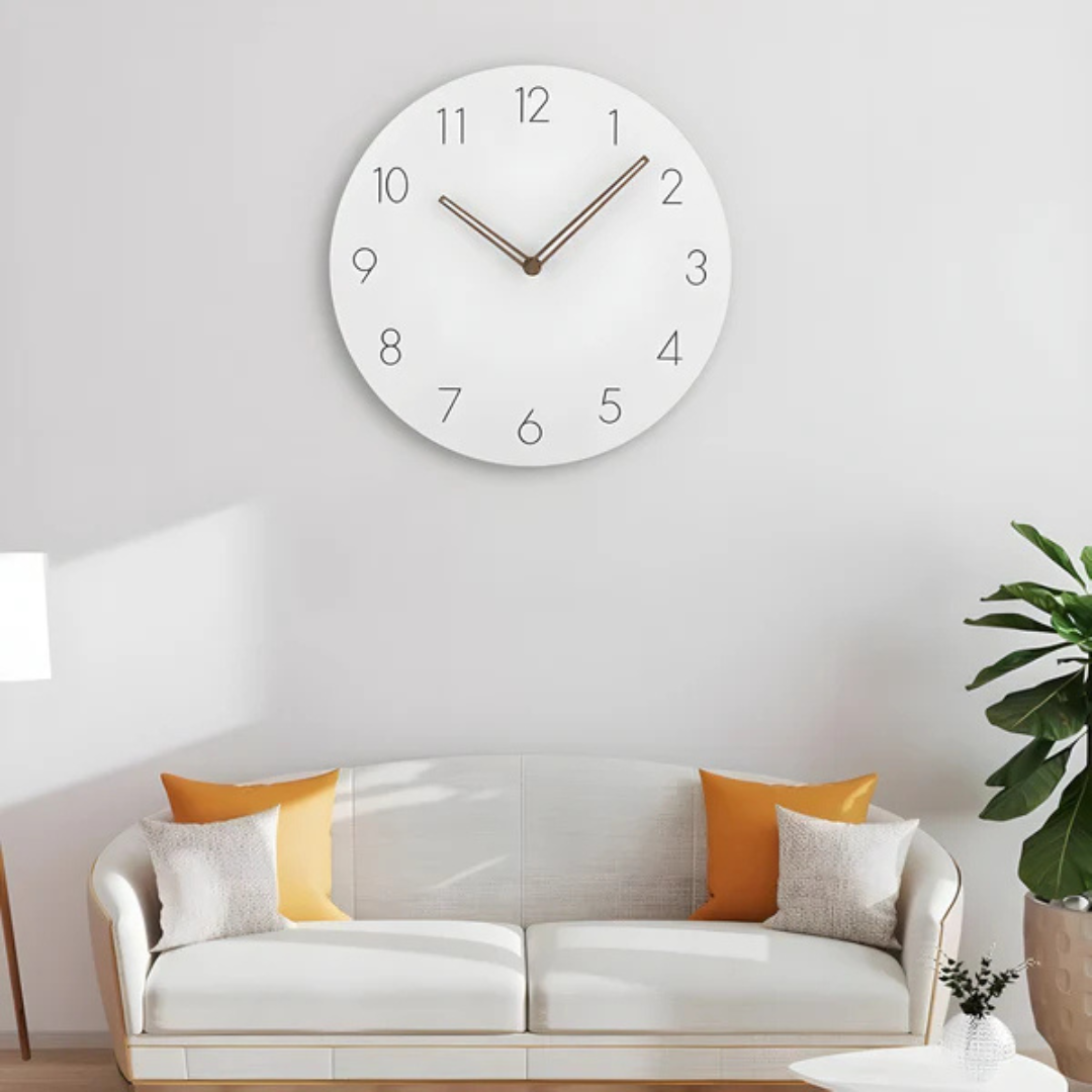 BowLift | Large Wooden Wall Clock – Minimalist Design with Silent Movement