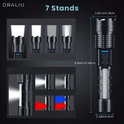 Skanto | Zoomable LED Flashlight – 3KM Range, Ultra Bright & Durable