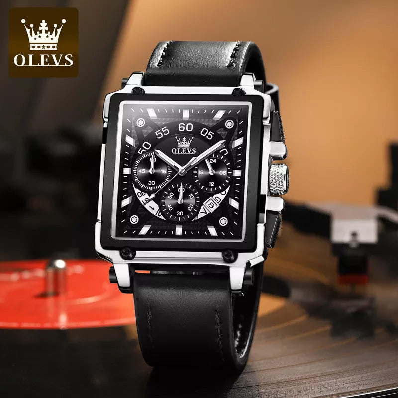 Olevs® Luminous Luxury Square Business Automatic Mechanical Watch | Bowlift
