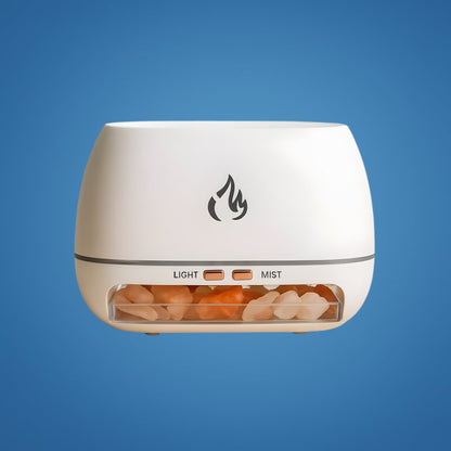 Soothes dry air and aids sleep – Himalayan salt crystal, quiet mist, and calming home environment wellness bowl