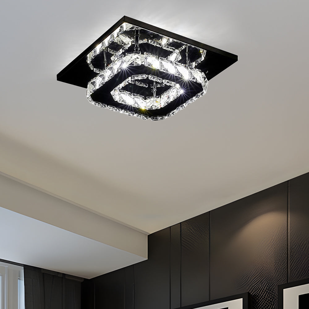 Modern LED Ceiling Light with Crystal Optic