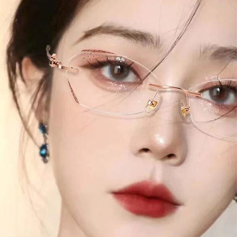 Skanto | Fashionable Rimless Anti-Blue Light Reading Glasses