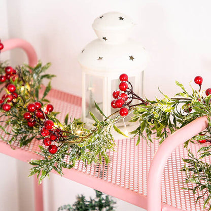 Skanto | Christmas Red Fruit Pine Needle LED Copper Wire Decorative Battery Lights