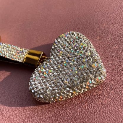 Rhinestone Heart Keychain