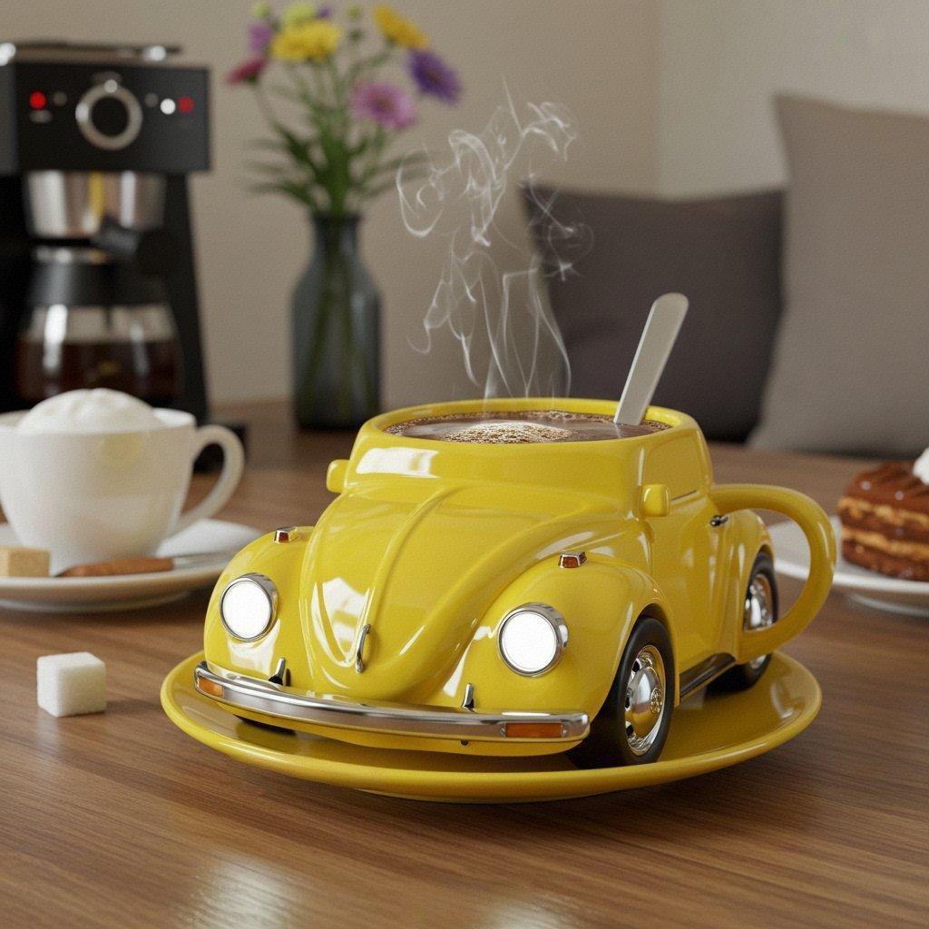 Retro Car Ceramic Mug – Unique 3D Design for Coffee & Tea | Karnz