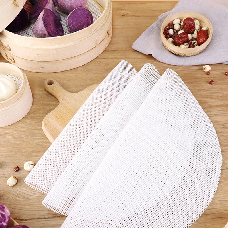 10Pcs Silicone Round Steamer Liners Non-stick Reusable Dehydrator Mats | Bowlift
