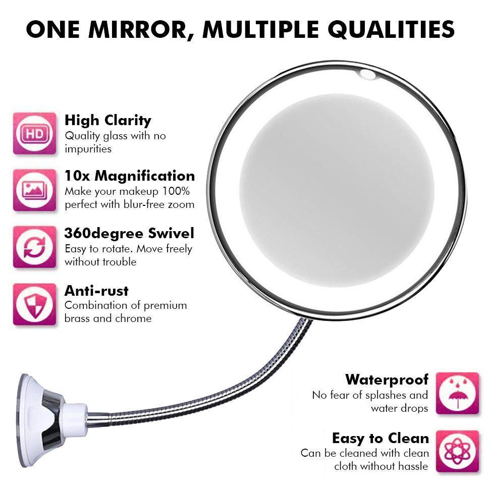 Skanto | 10x Zoom LED Makeup Mirror