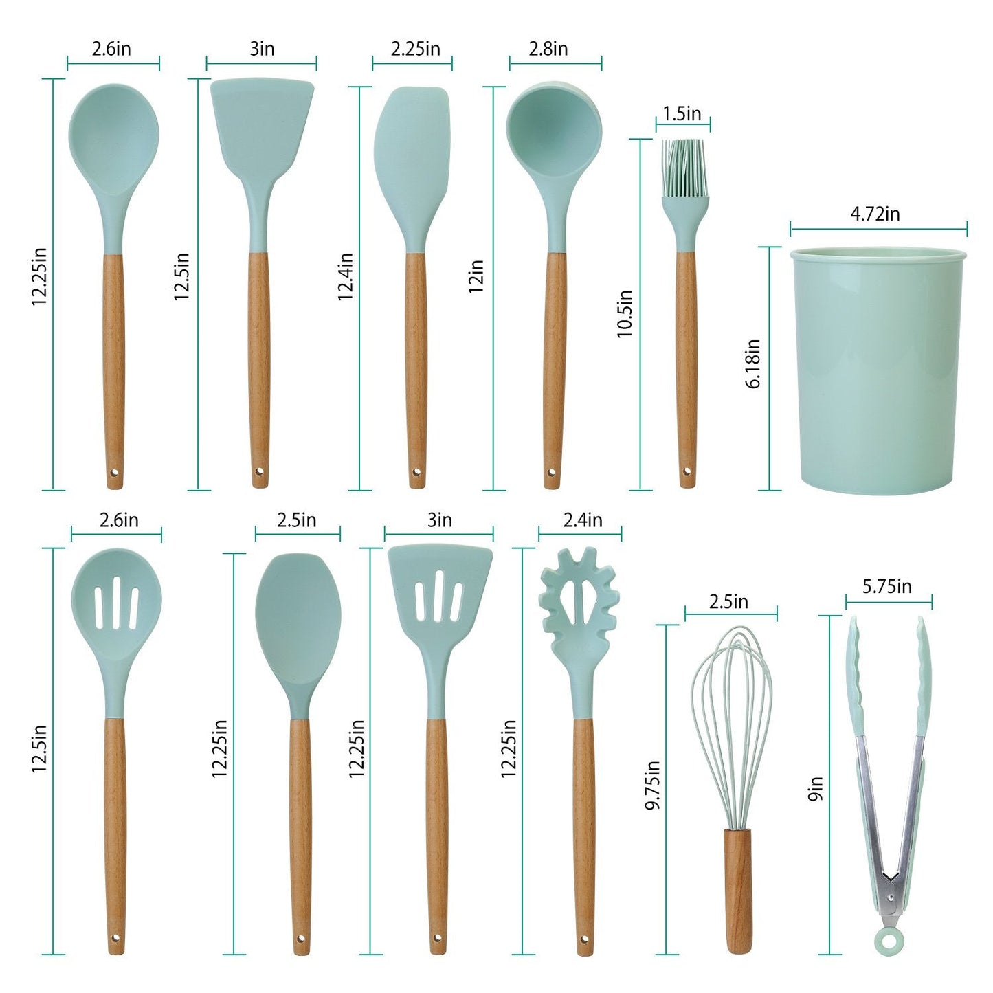 11-piece silicone cookware set