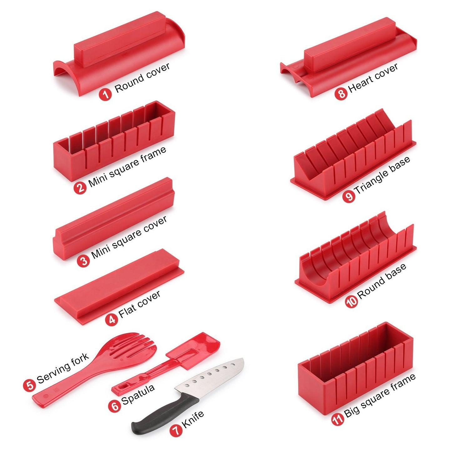 Skanto | 11-Piece: Sushi Maker Set Sushi Roller with High-Quality Sushi Knife
