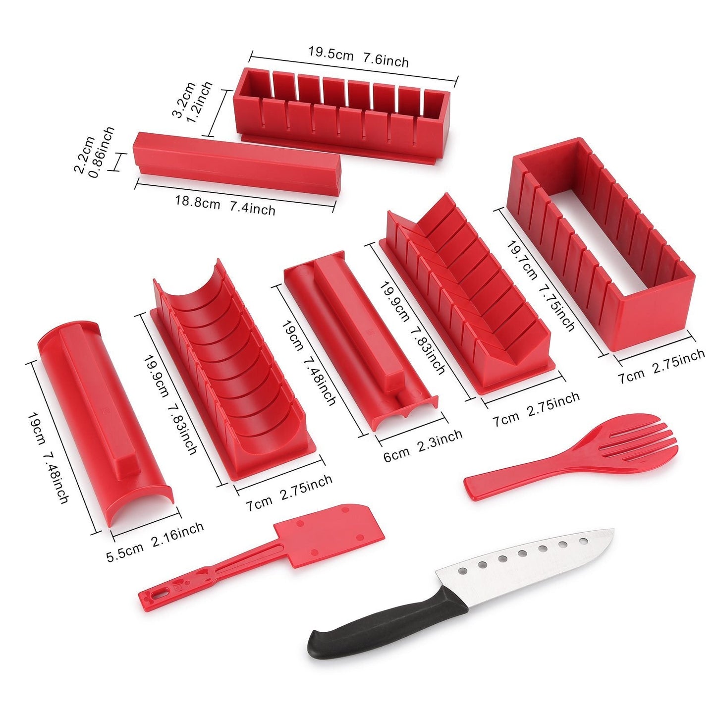 Skanto | 11-Piece: Sushi Maker Set Sushi Roller with High-Quality Sushi Knife