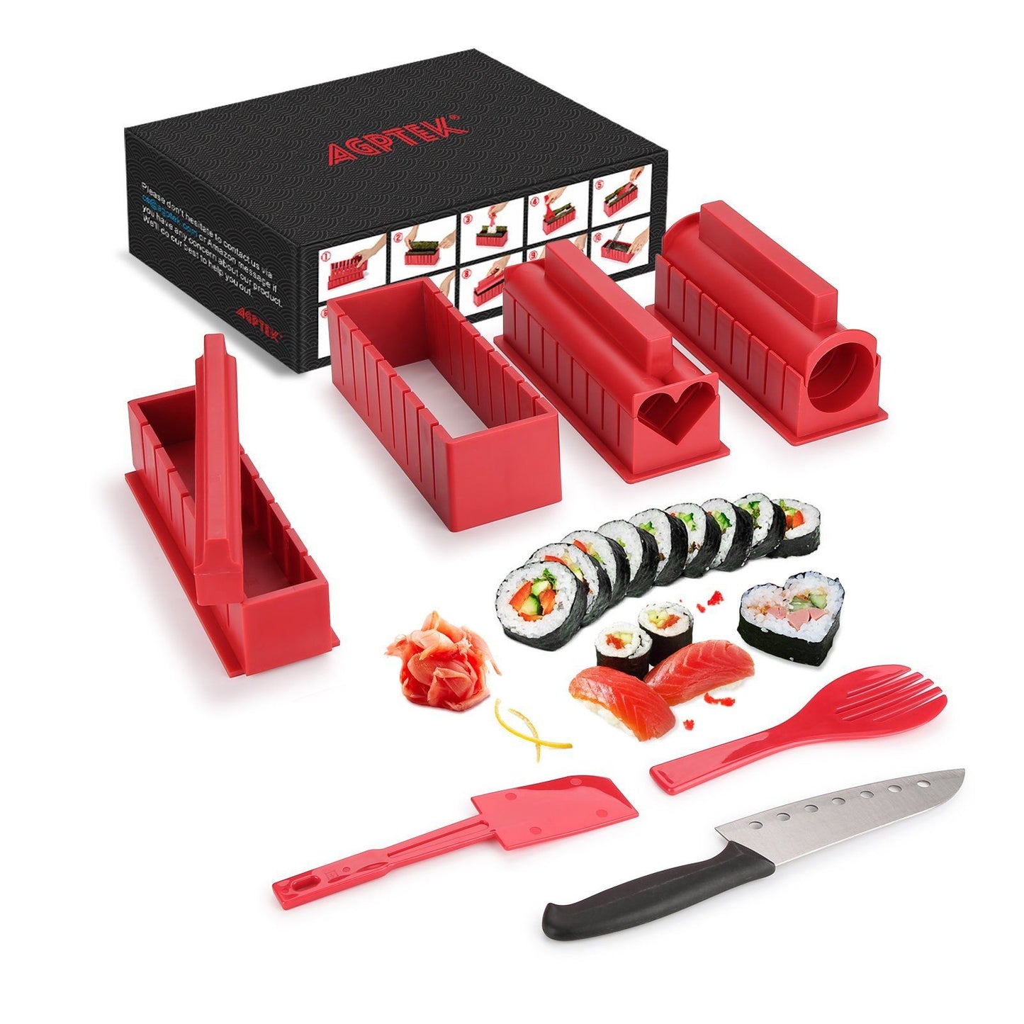 Skanto | 11-Piece: Sushi Maker Set Sushi Roller with High-Quality Sushi Knife