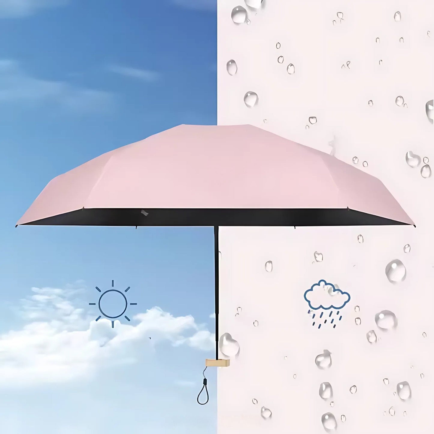 UrbanBrolly | Mini foldable umbrella UV – Sun protection UPF 50+ – Water-repellent – Lightweight and pocket-friendly for travel use Karnz