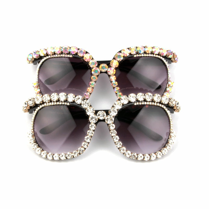 Women's stylish oversized sunglasses with sparkling rhinestone applications Brehn