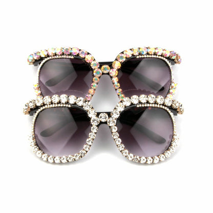 Women's stylish oversized sunglasses with sparkling rhinestone applications Brehn