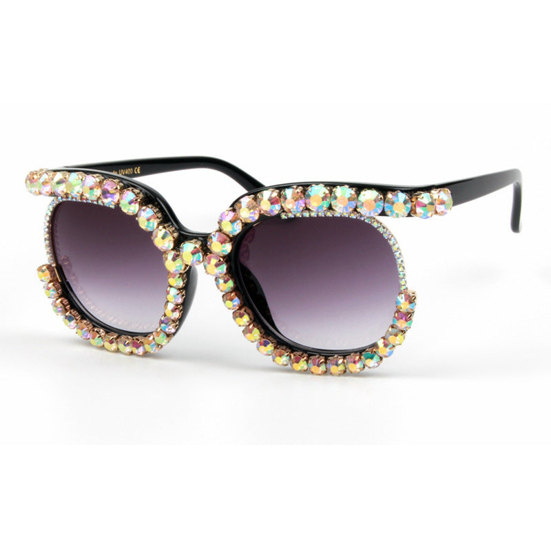 Women's stylish oversized sunglasses with sparkling rhinestone applications Brehn