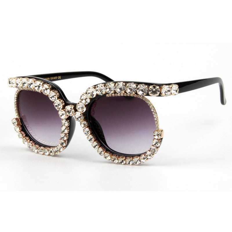 Women's stylish oversized sunglasses with sparkling rhinestone applications Brehn