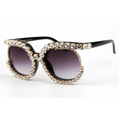 Women's stylish oversized sunglasses with sparkling rhinestone applications Brehn