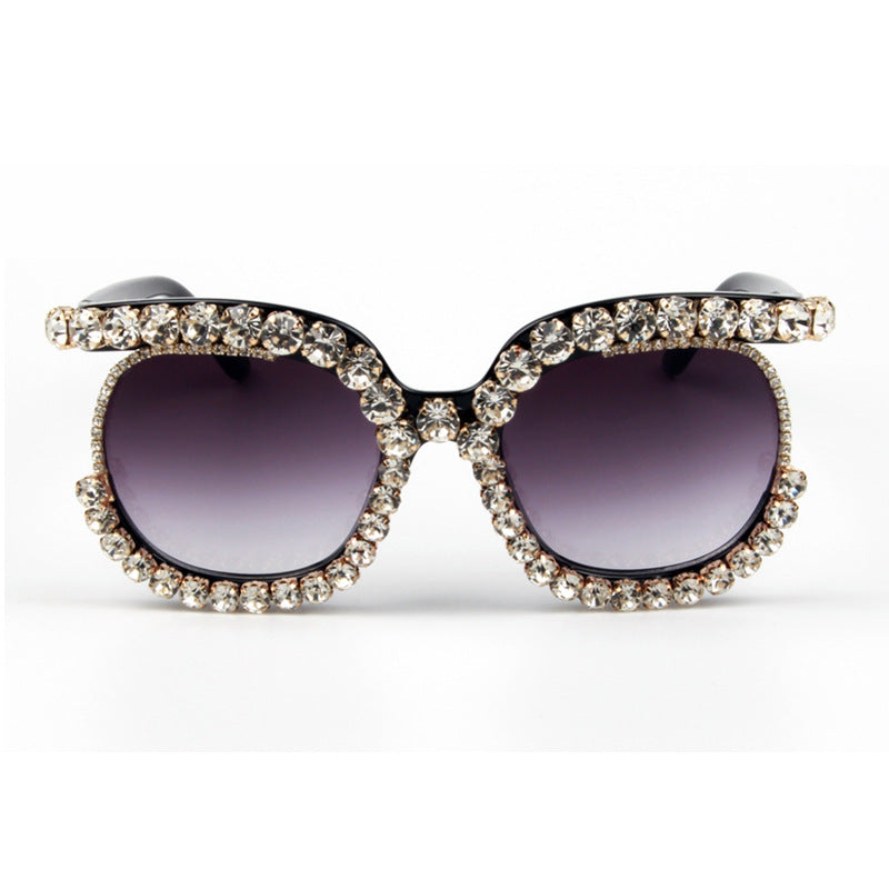 Women's stylish oversized sunglasses with sparkling rhinestone applications Brehn