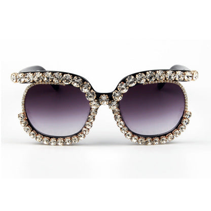 Women's stylish oversized sunglasses with sparkling rhinestone applications Brehn