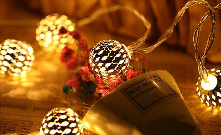 Skanto | Sunny Light Balls Moroccan Balls Colorful LED Christmas Lights Iron Balls Decoration Outdoor String Lights