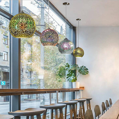 Brehn | Modern creative 3D colorful Fireworks Glass 1-Light Dome Pendant Light