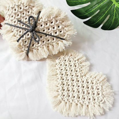 Decorative Macramé Heart-Shaped Trivet Acalora