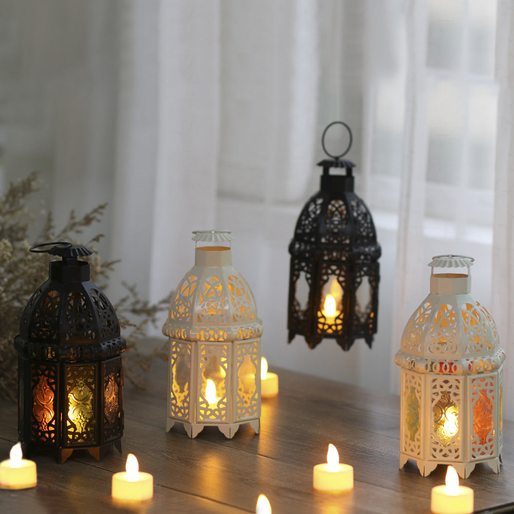 Handcrafted Dome-Top Filigree Metal Candle Lantern for Tealights and LED Candles Acalora