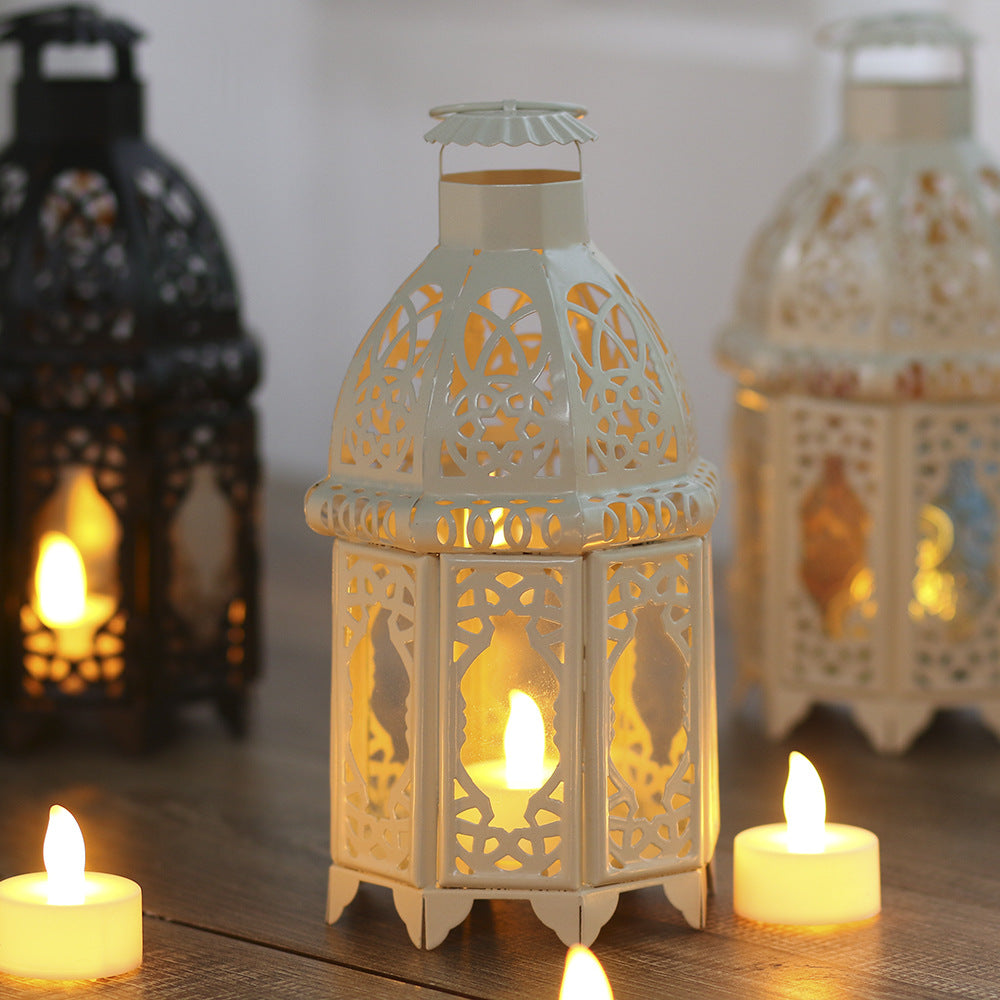 Handcrafted Dome-Top Filigree Metal Candle Lantern for Tealights and LED Candles Acalora