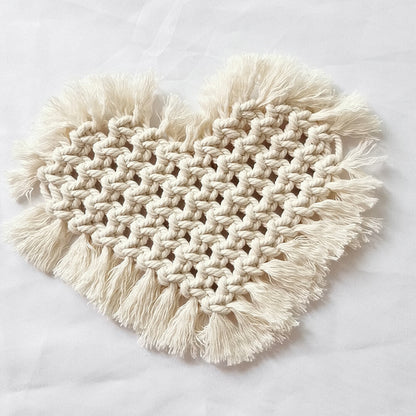 Decorative Macramé Heart-Shaped Trivet Acalora