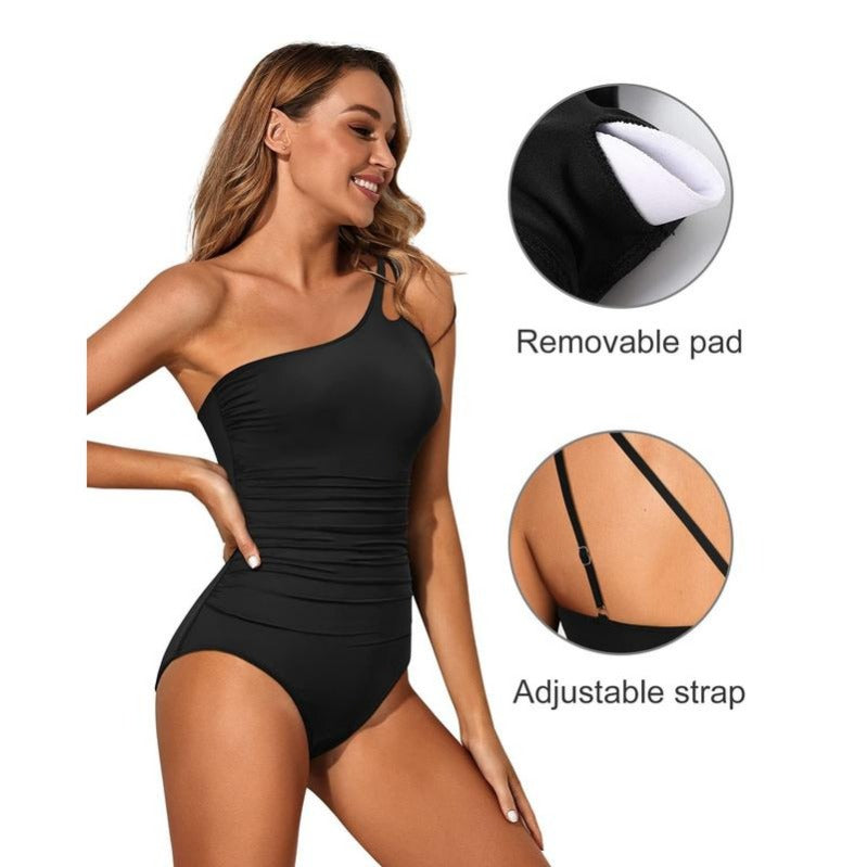 BowLift | One-Shoulder Tummy Control One-Piece Swimsuit