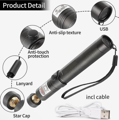 Skanto | Rechargeable Green Laser Pointer USB Metal Pen