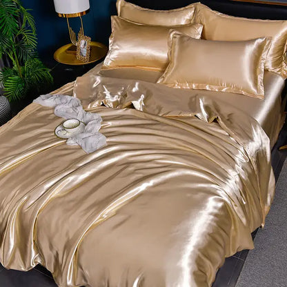 BowLift | Luxury Solid Satin Duvet Cover - SilkSerenity