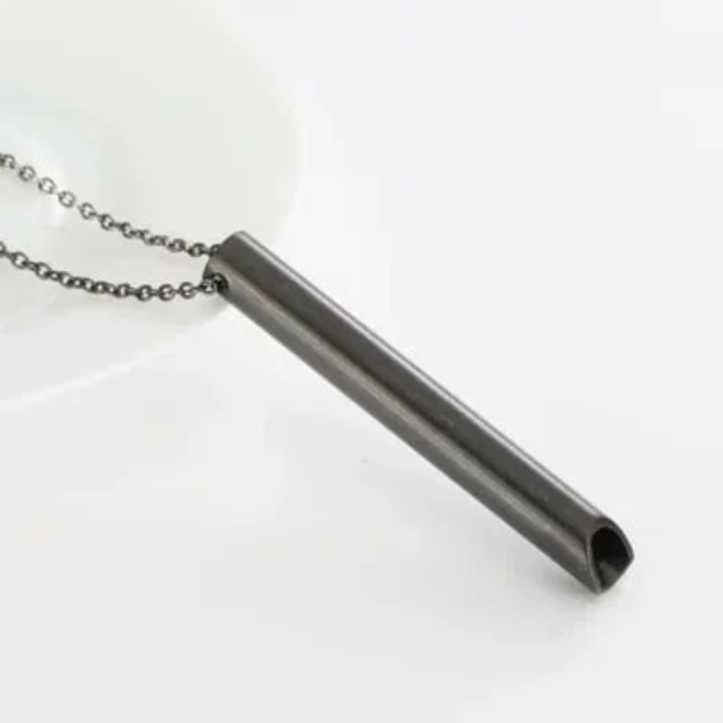 Necklace with breathing exercises | Stainless steel | Alternative to smoking and vaping for anxiety relief