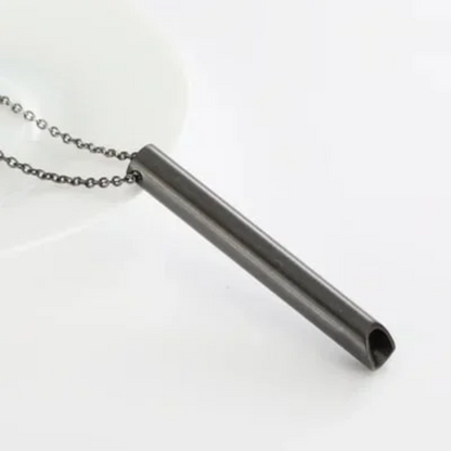 Necklace with breathing exercises | Stainless steel | Alternative to smoking and vaping for anxiety relief
