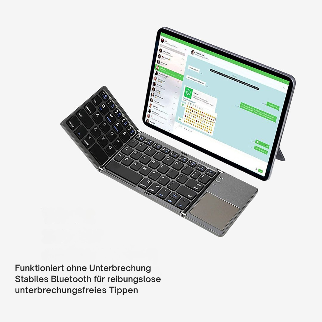 Skanto | Foldable Bluetooth Keyboard | Built-in Touchpad | Black