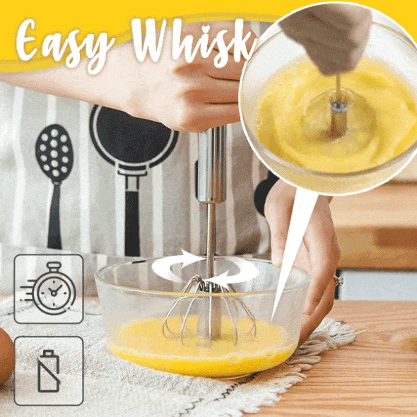 Stainless steel semi-automatic whisk | Karnz