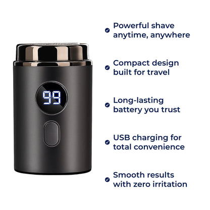 Compact USB Shaver – Waterproof IPX7 – Smooth Portable Grooming for Men with Close Shaving Comfort Skanto