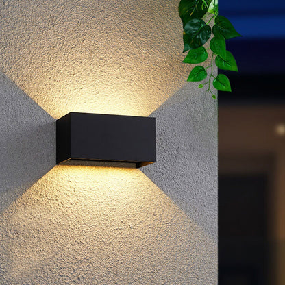 Modern Outdoor Waterproof Rectangular LED Up and Down Illuminated Outdoor Wall Sconce Lamp | Kalsten