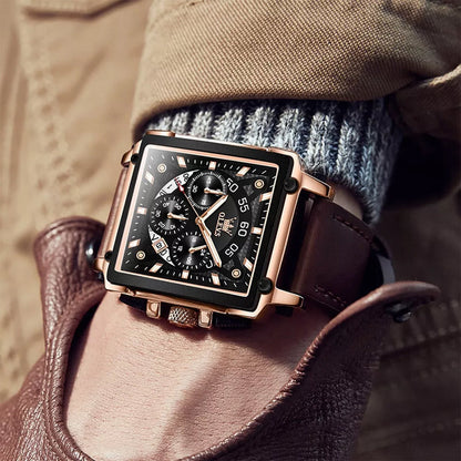 Olevs® Luminous Luxury Square Business Automatic Mechanical Watch | Bowlift