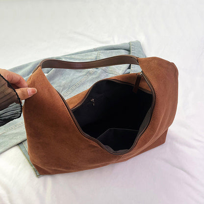 Skanto | Suede Underarm Bag with Large Capacity