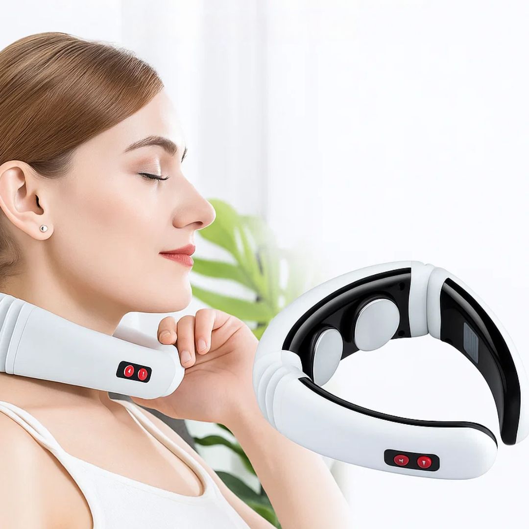 NeckEase | Vibrating Neck Massager – Pain Relief – Portable Design – Relieves Stiff Muscles – Stress & Tension Relief Skanto
