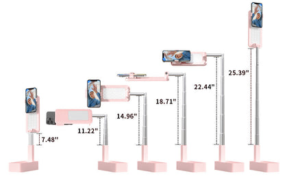 Adjustable 3ft Phone Stand with 360° Rotation, Built-in Light and Wireless Remote - perfect videography, vlogging or live stream Bowlift
