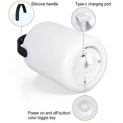 Skanto | Modern Simple Plastic Round Square Hand LED Table Lamp for Outdoor Patio