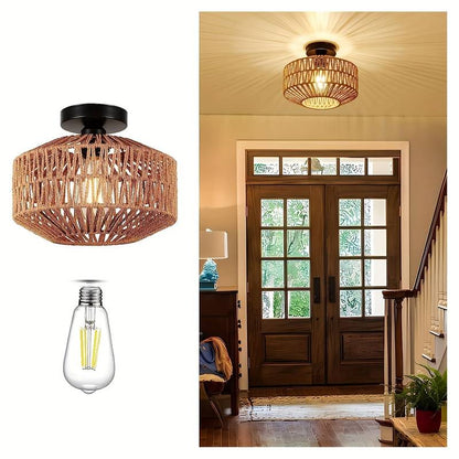 Skanto | WovenCap Pendant Lamp - Boho Chic - Rustic Elegance - Modern Versatility