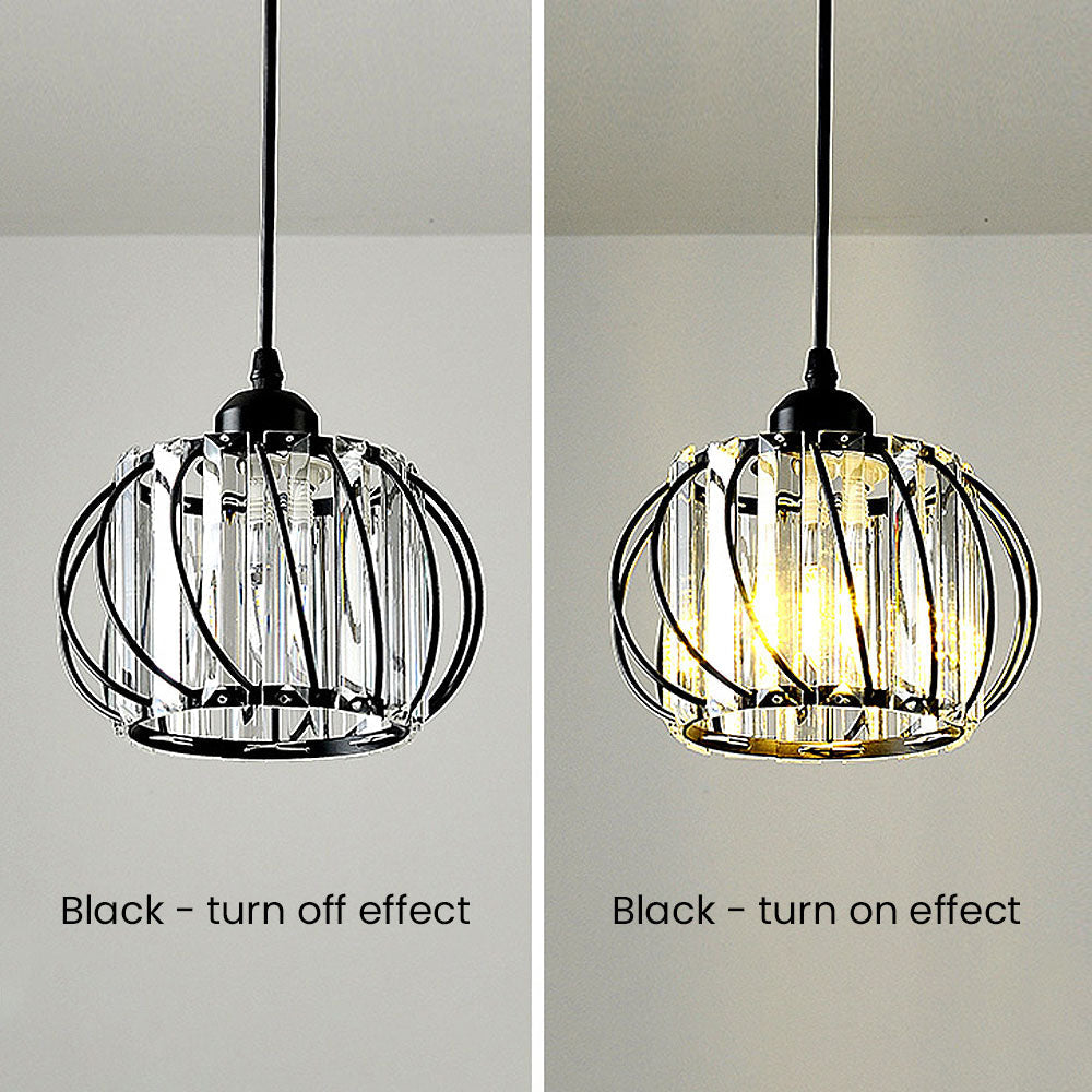 BowLift | Pendant Light Black Glass Globe Ceiling Fixture