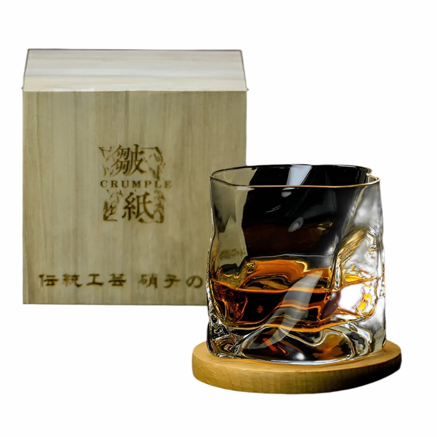 Edo Kiriko Style Whisky Glass – Hand-Cut with a Unique Swirl Design