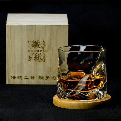 Edo-Kiriko style whisky glass – hand-cut with a unique crumple design