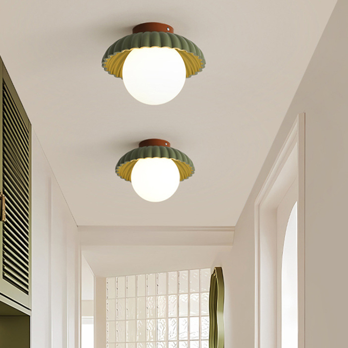 Skanto | Ceiling Lamp with Frosted Glass Shade for Warm Hallway Light