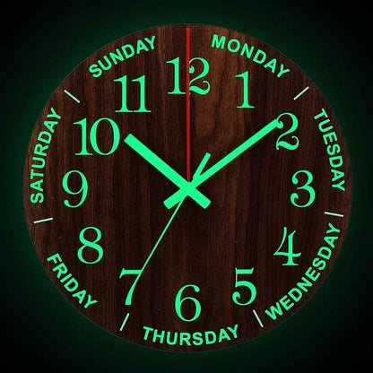 Skanto | Glowtic Luminous Wall Clock | Wood Design | Silent | Night Light | Nordic Style | Gift Ideas